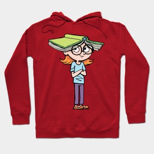 girl with an open book on her head Hoodie